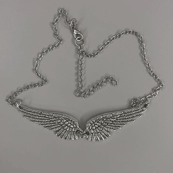 Angel Wing Pendant Necklace | Delicate Celestial Charm - Picture 1 of 2